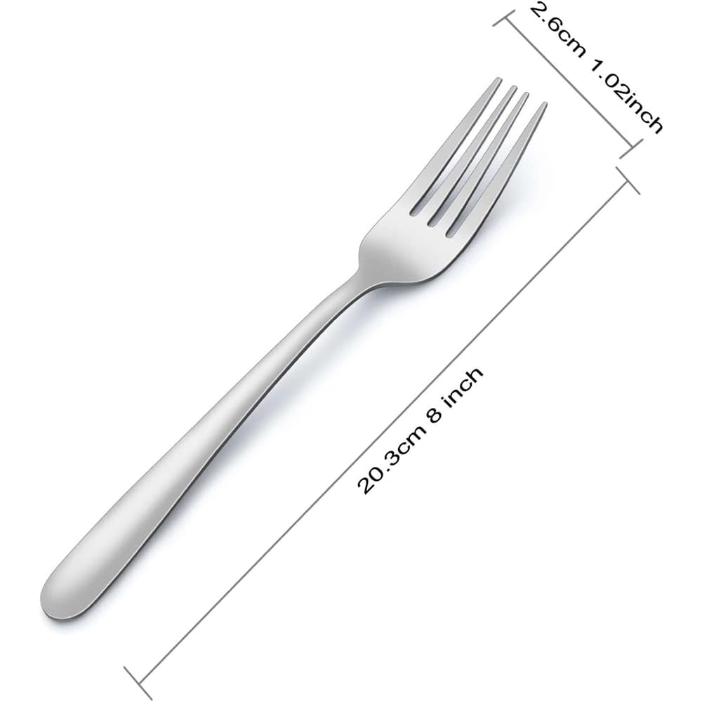 8 Inch Mirror Polished Silverware Forks view 2