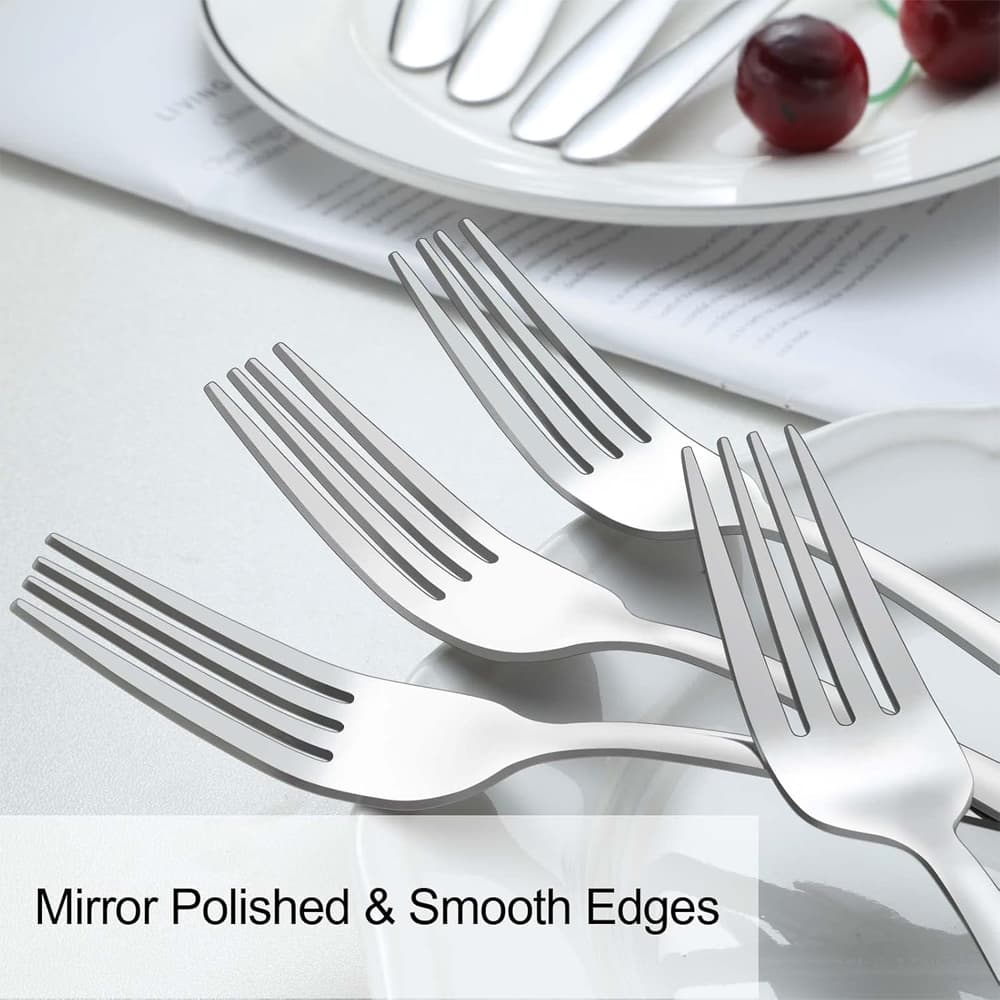 8 Inch Mirror Polished Silverware Forks view 4