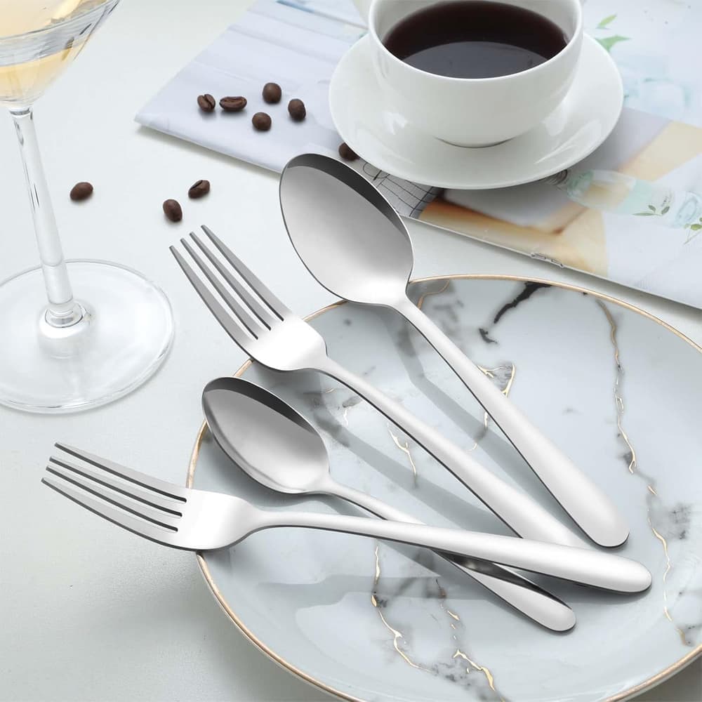8 Inch Mirror Polished Silverware Forks view 6