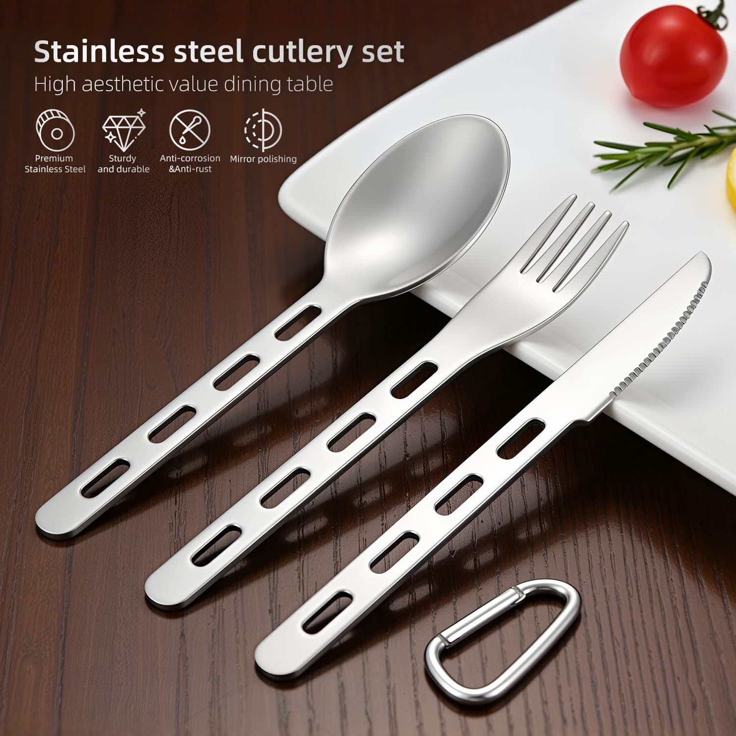 Outdoor 3 Piece Stainless Steel Cutlery Set view 3