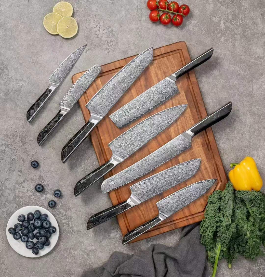 Damascus Chef Knife Set